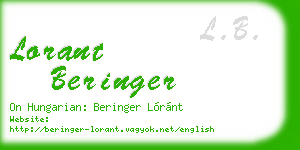lorant beringer business card